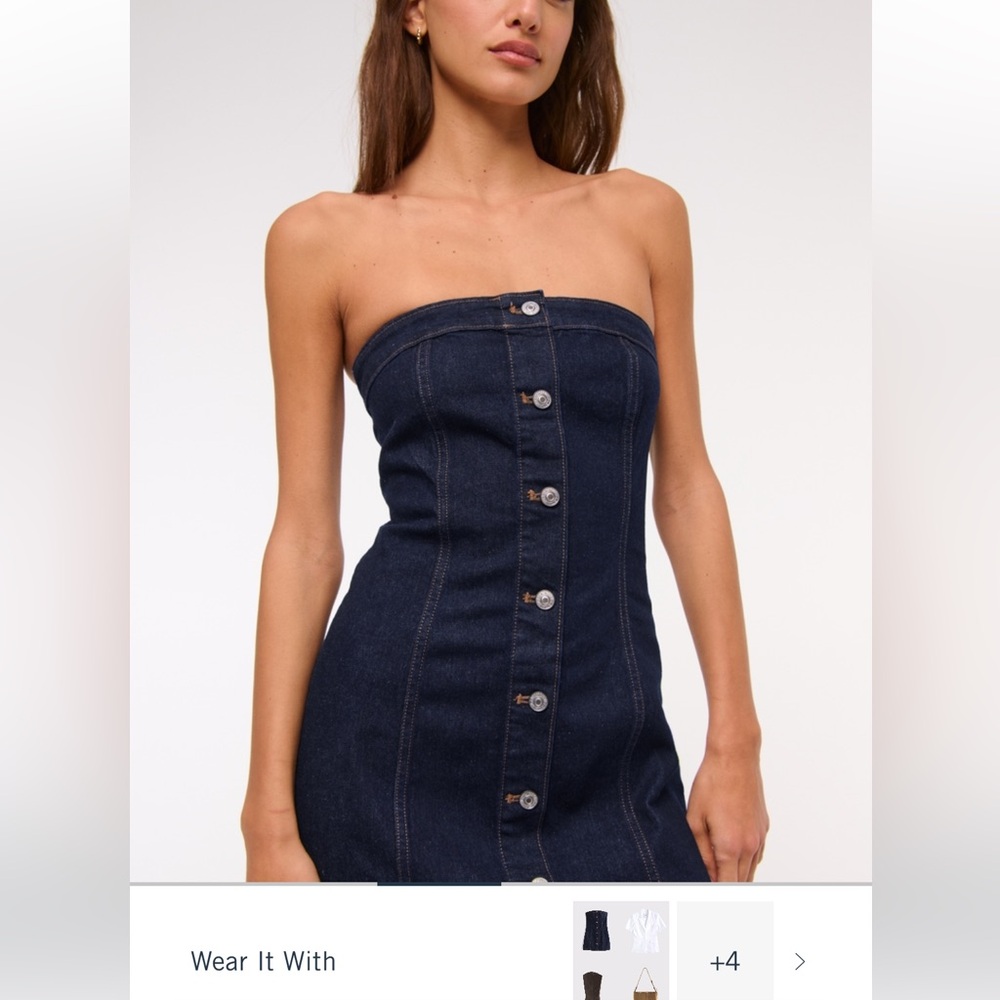 The A&F Mara Strapless Denim Mini Dress
